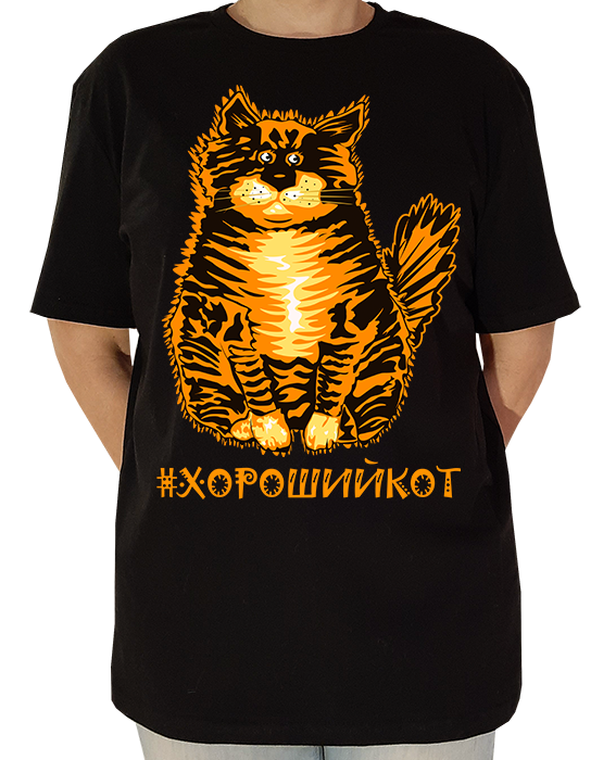 женская футболка с принтом кота